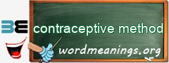 WordMeaning blackboard for contraceptive method